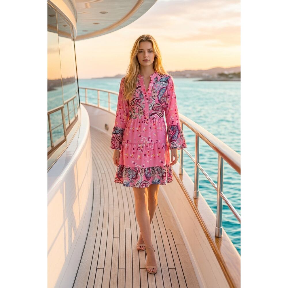 Pink Summer Flowy Dress L